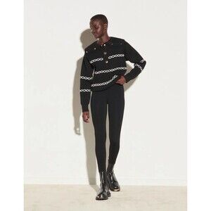 Sandro Paris Breton Chain Sweater Old Money Cozy Preppy Coastal Top Size 1 (S)